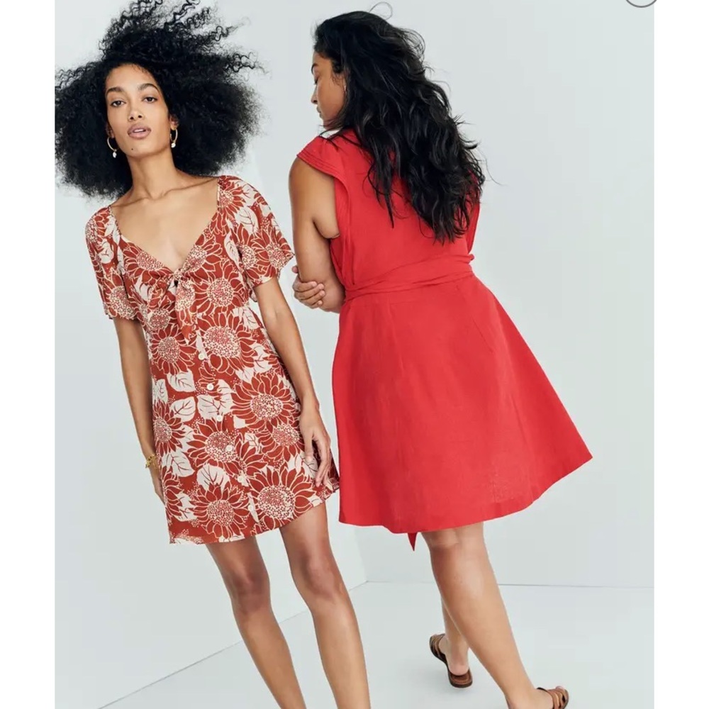 Terracotta Sunflower Madewell Dress NWOT